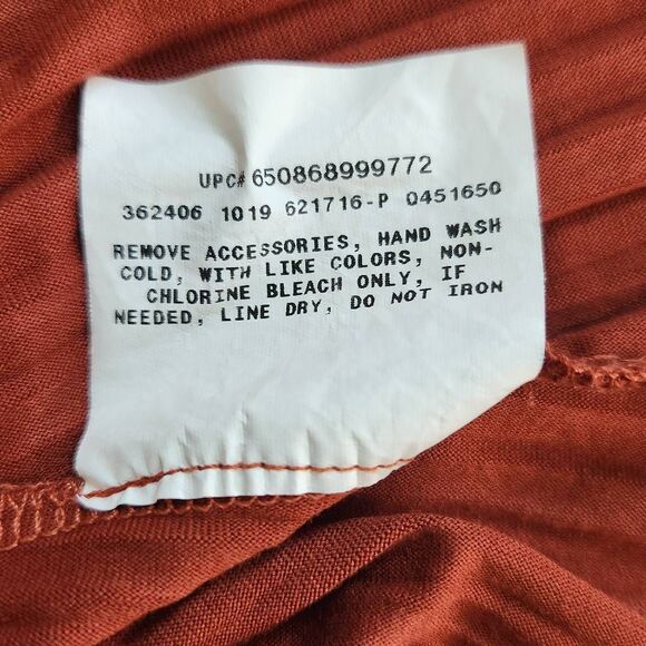 AGB Rust Pleated Blouse Size Large Rust Red Tunic Layered Look Tunic - Picture 8 of 9